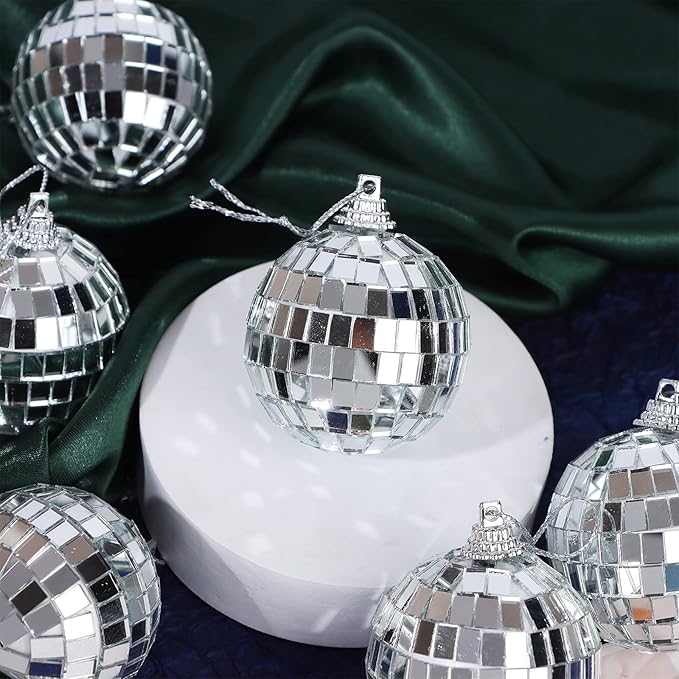 2″ Mini Disco Balls – Silver Sparkle for Mums & Garters | Sold Individually or in Sets of 6