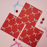 Ornaments & Bows Holiday Napkins – Festive Disposable Paper Napkins for Christmas Parties (16 Pack)