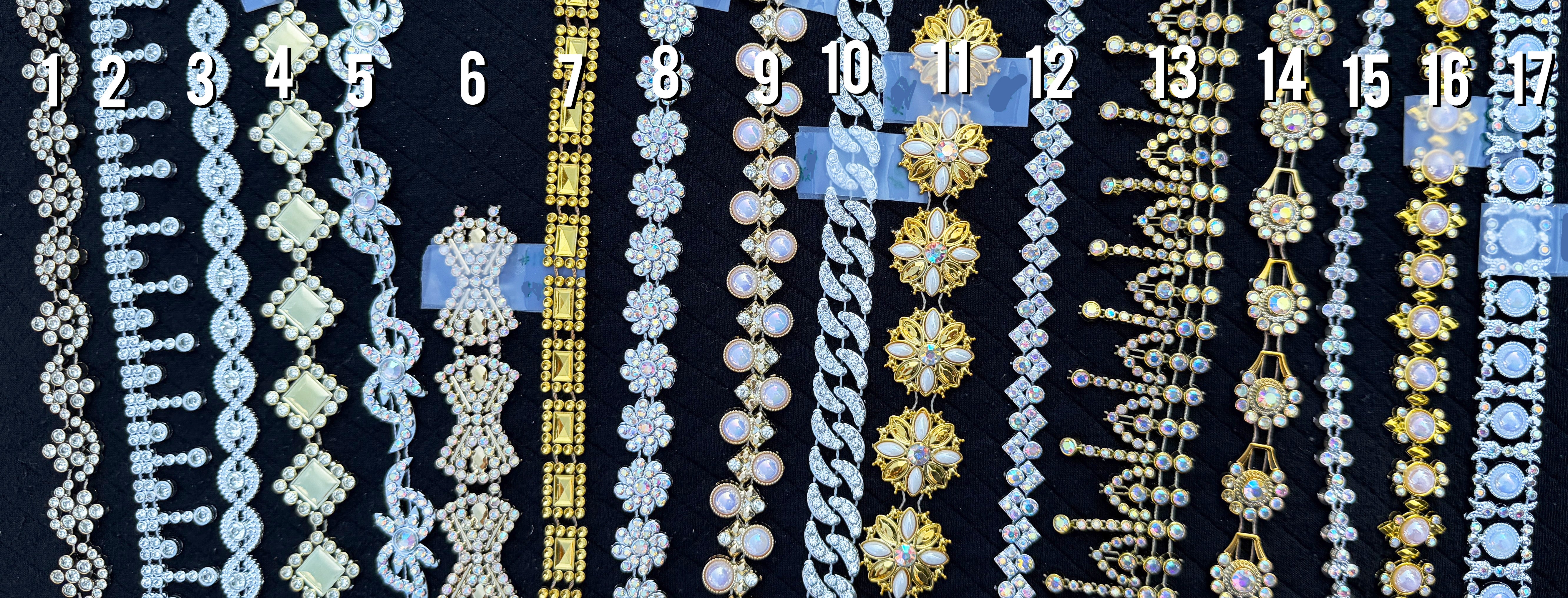 Bling Trim by the Yard | Gold & Silver Rhinestone Trim for Homecoming Mums & Crafts
