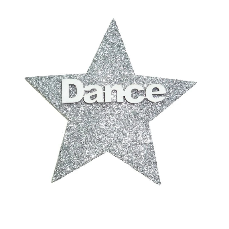 Glitter Dance Star Trinket – Gold or Silver | 3.75" Wood Accent for Mums & Garters