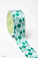 1.5" Sports Balls Grosgrain Ribbon | Team Spirit Ribbon in Green, Red & Royal Blue
