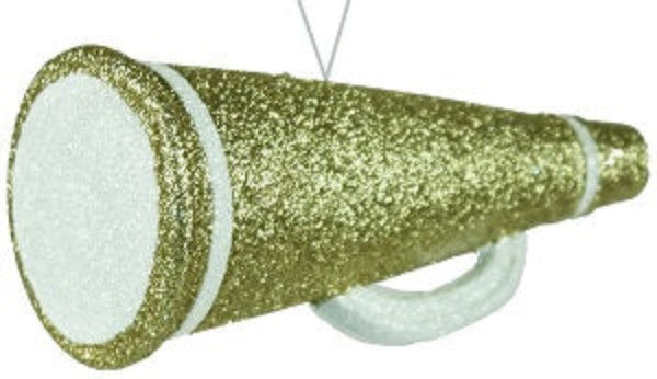 6″ 3D Glitter Megaphone – Gold or Silver | Homecoming Mum Accent