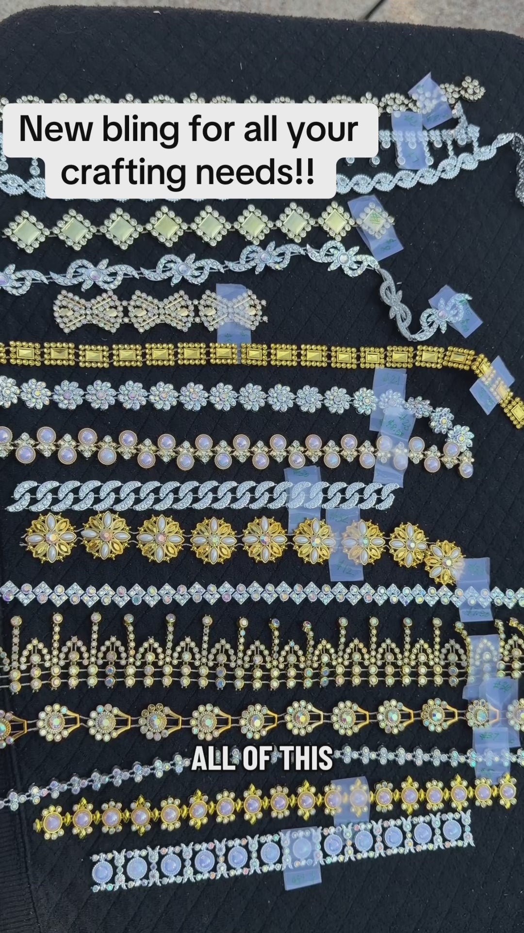 Bling Trim by the Yard | Gold & Silver Rhinestone Trim for Homecoming Mums & Crafts