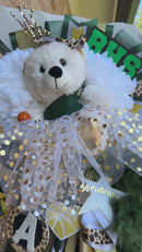 Plush Bears for Homecoming Mums – Gold, Silver, & White – Multiple Sizes