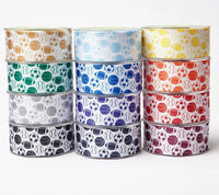1.5" Sports Balls Grosgrain Ribbon | Team Spirit Ribbon in Green, Red & Royal Blue