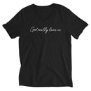 God Really Loves Us V-Neck T-Shirt – A Simple Reminder of God's Love